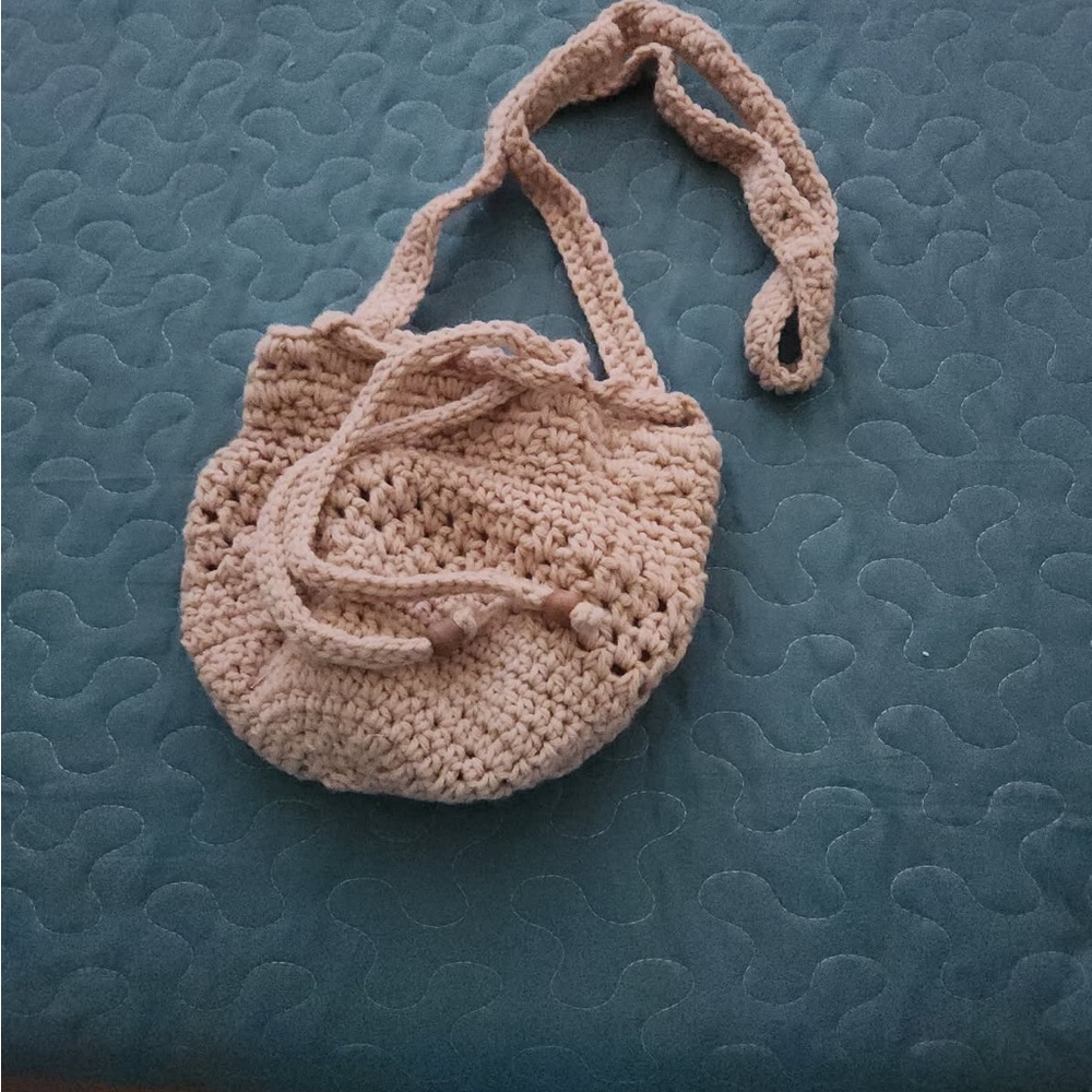 Handcrafted Tan Crochet Bag